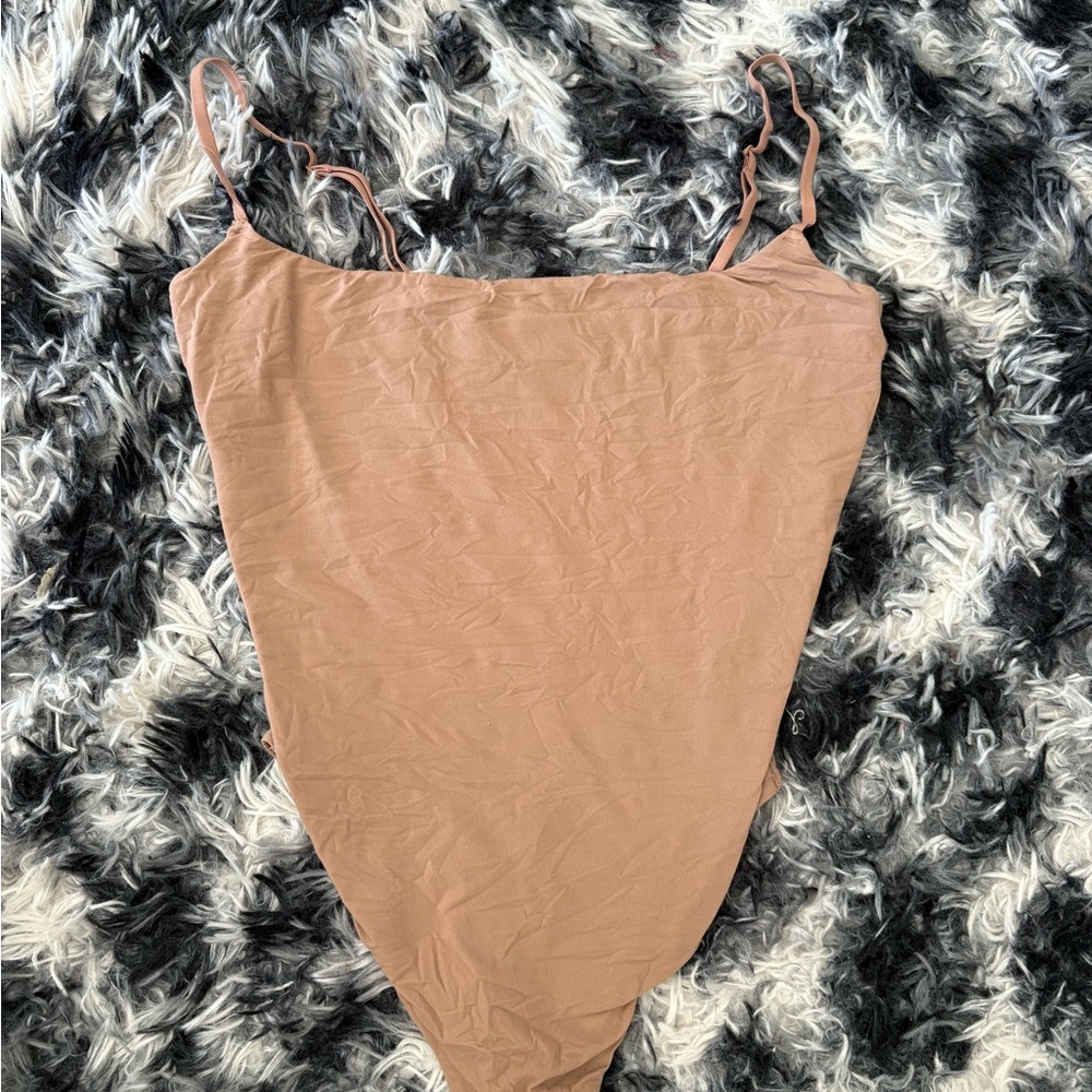 Tan Spaghetti Strap Skims Bodysuit